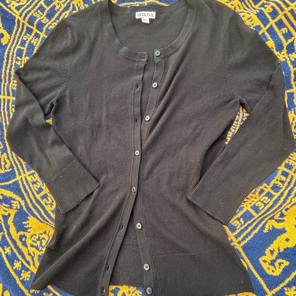 Merona Black Button-Up Cardigan